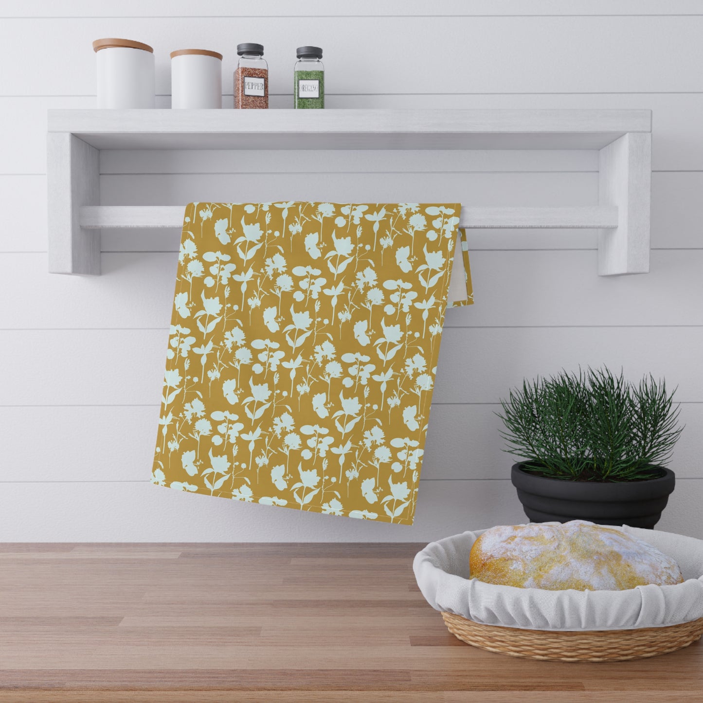 "The Smallest Gamboge Hand" Kitchen Towel